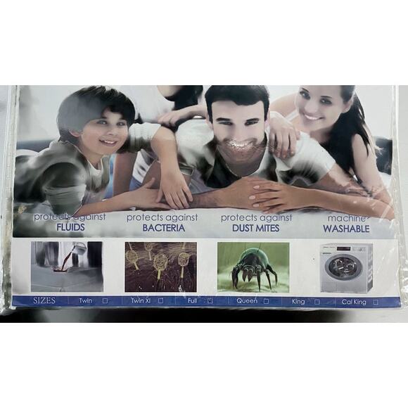 Cotton House Waterproof Mattress Protector Full Size White NEW - Picture 3 of 8